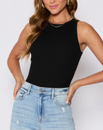 Black % Jocey Ribbed Tank-1