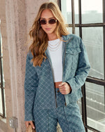 EE Monogram Print Denim Jacket