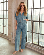 EE Monogram Print Denim Jacket