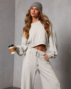 Grey % Off Hours Fleece Baggy Sweatshirt-1