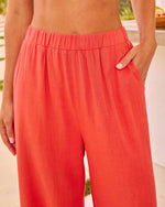 Amorah Linen Blend Wide Leg Pants