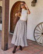 Almost Noon Plaid Midi Skirt