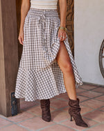 Almost Noon Plaid Midi Skirt