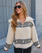 Ottie Quarter Zip Print Sweater