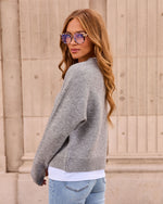 Morning Walk Knit Twofer Long Sleeve Sweater