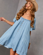 Boho Trail Chambray Mini Dress