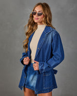 Autumn Capsule Funnel Neck Belted Denim Jacket
