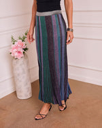 Marylou Striped Ribbed Knit Maxi Skirt