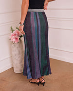 Marylou Striped Ribbed Knit Maxi Skirt