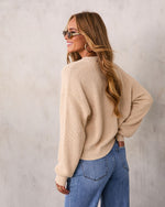 Natural % Jovanna Buttoned Cardigan Sweater-4
