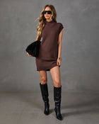Wynter Waffle Knit Mock Neck Sweater Dress