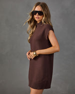 Wynter Waffle Knit Mock Neck Sweater Dress