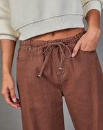 Finn Drawstring Mid Rise Wide Leg Jeans