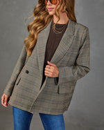 Elenora Plaid Double Breasted Blazer