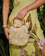 Davena Woven Crochet Top Handle Bag