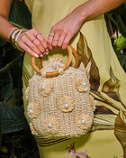 Davena Woven Crochet Top Handle Bag