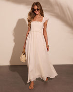 Resort Romance Ruffle Trim Maxi Dress