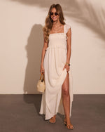 Resort Romance Ruffle Trim Maxi Dress
