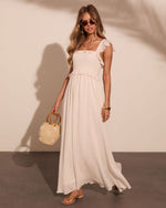 Resort Romance Ruffle Trim Maxi Dress