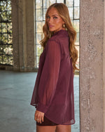 Refined Edge Chiffon Button Down Top