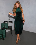 Midwinter Frost Velvet Midi Dress