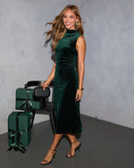 Midwinter Frost Velvet Midi Dress