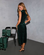 Midwinter Frost Velvet Midi Dress