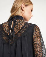 Black % Down Memory Lane Lace Contrast Top-3