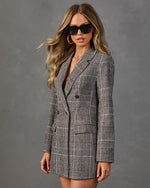Goal Chaser Pocketed Plaid Blazer