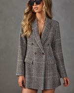 Goal Chaser Pocketed Plaid Blazer