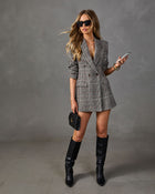Goal Chaser Pocketed Plaid Blazer