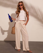 Shaylen Linen Blend Drawstring Pants