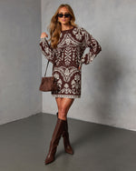 Deysi Printed Sweater Mini Dress