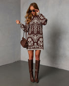 Deysi Printed Sweater Mini Dress
