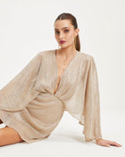 Gold % Kensley Metallic Cape Mini Dress-1