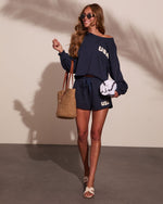 American Belle USA Embroidered Sweat Shorts