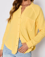 Yellow % Summer Chill Cotton Button Down Top-5
