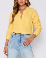 Yellow % Summer Chill Cotton Button Down Top-6