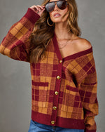 Fall Foliage Plaid Button Down Cardigan