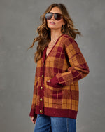 Fall Foliage Plaid Button Down Cardigan