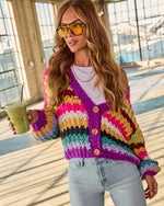 Multi % Happy Trails Crochet Cardigan-1