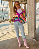 Multi % Happy Trails Crochet Cardigan-2