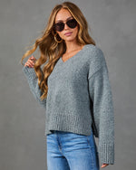 Late Arrival Knit V Neck Sweater