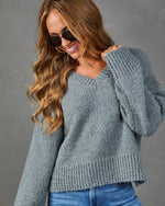 Late Arrival Knit V Neck Sweater
