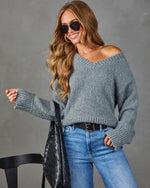 Late Arrival Knit V Neck Sweater