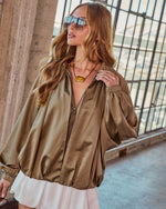 Downtown Form Satin Bomber Jacket