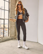 Wynnie Leather Bomber Jacket