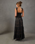 Geogie Belted Lace Maxi Dress