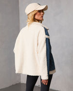 Beatrise Denim Contrast Sherpa Coat