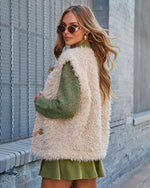 Golden Haze Shaggy Fur Vest